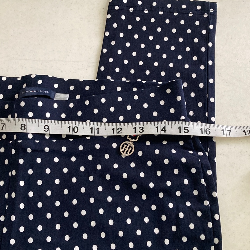 NWOT Tommy Hilfiger Dark Blue Polka Dot Stretch Leggings - Picture 5 of 6